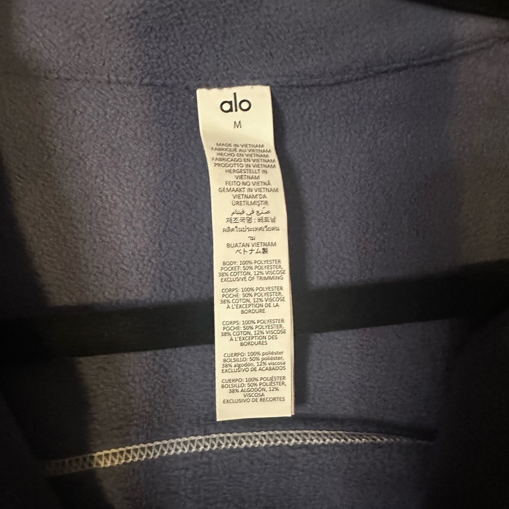 ALO Yoga Bluestone/White Polar Fleece Game Time Jacket - Picture 5 of 6